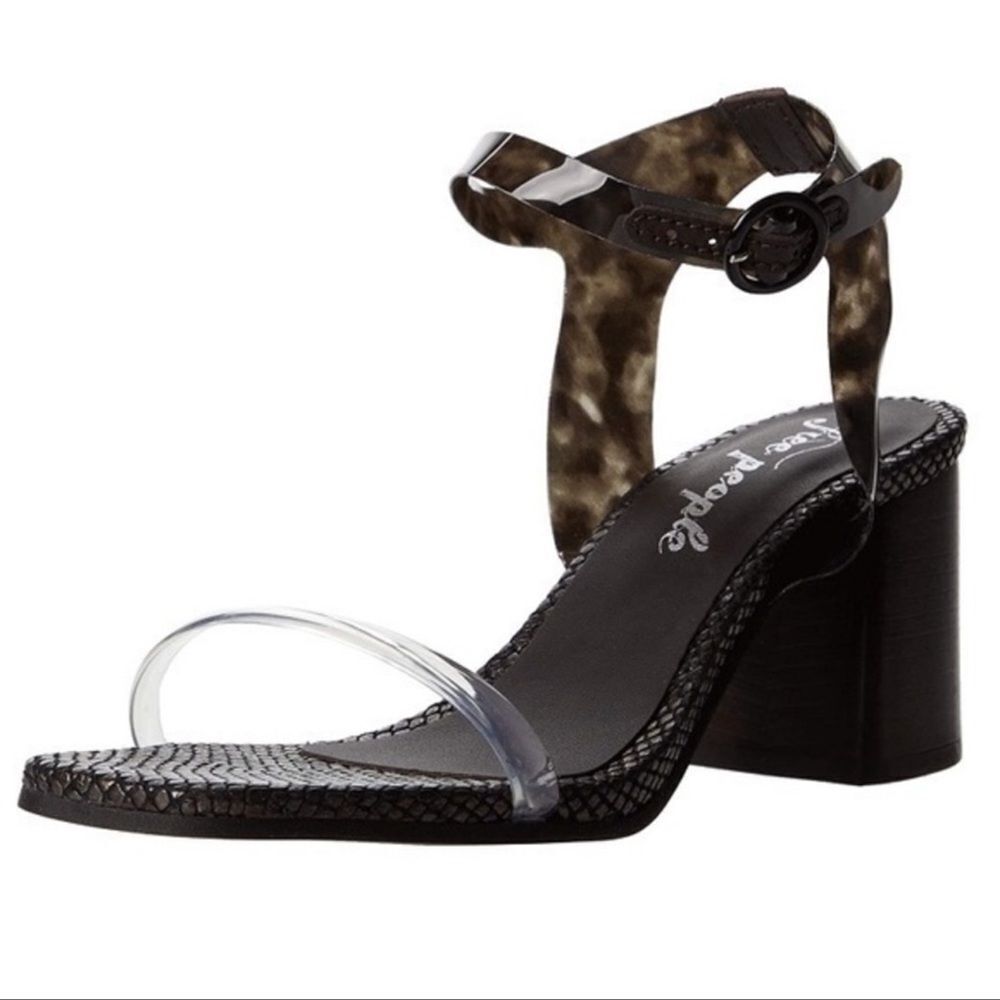 Free People Natal Ankle Block Heels from Revolve size 39 clear‎
